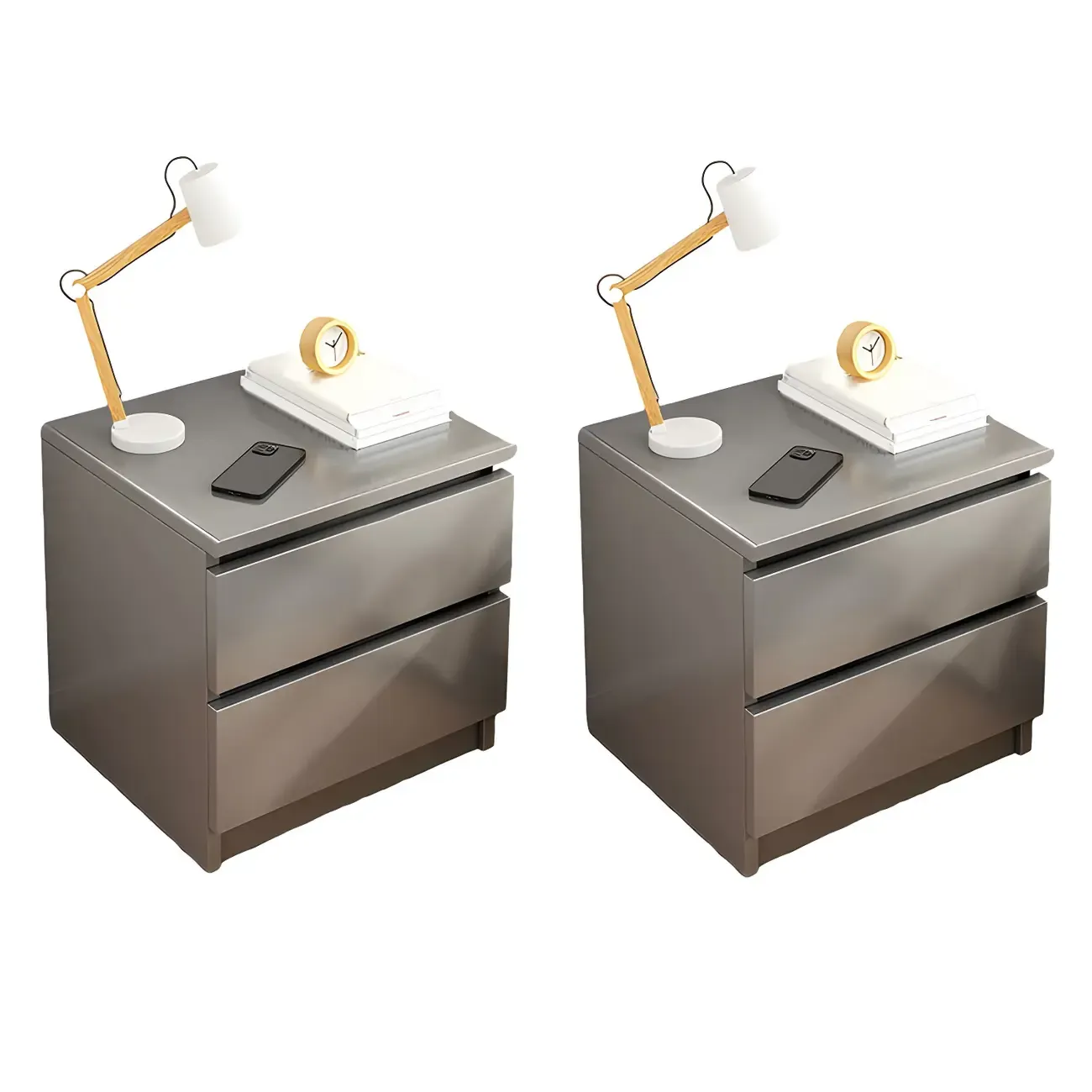 Modern Wood White Bedside Nightstand Drawer Storage Image - 24