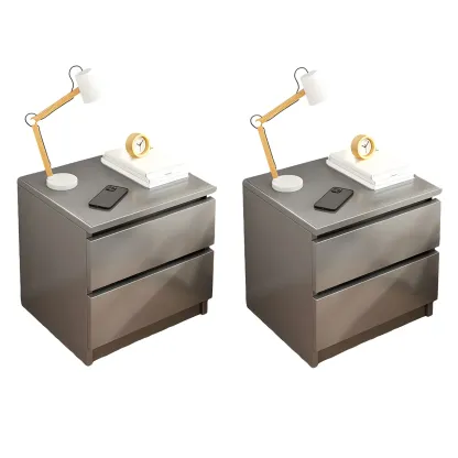 Modern Wood White Bedside Nightstand Drawer Storage Image - 24