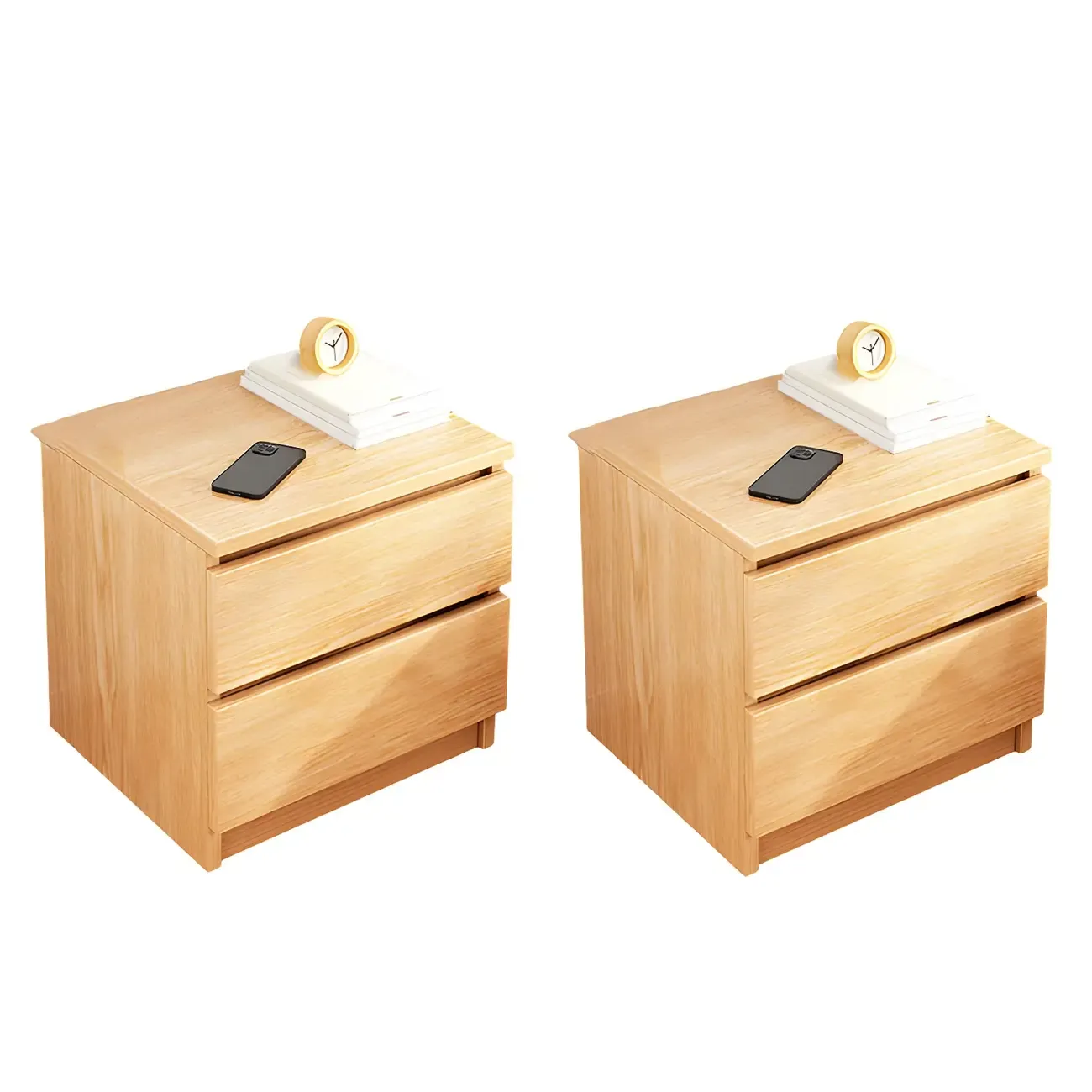 Modern Wood White Bedside Nightstand Drawer Storage Image - 27