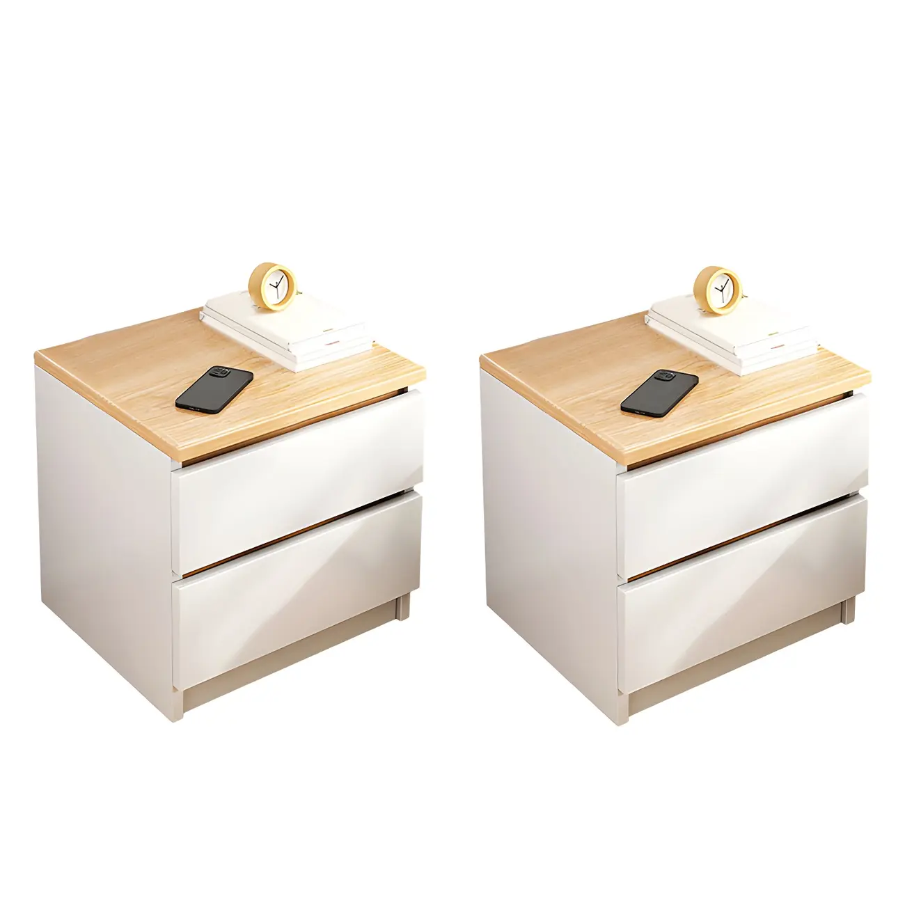 Modern Wood White Bedside Nightstand Drawer Storage Image - 28 | homeyfad