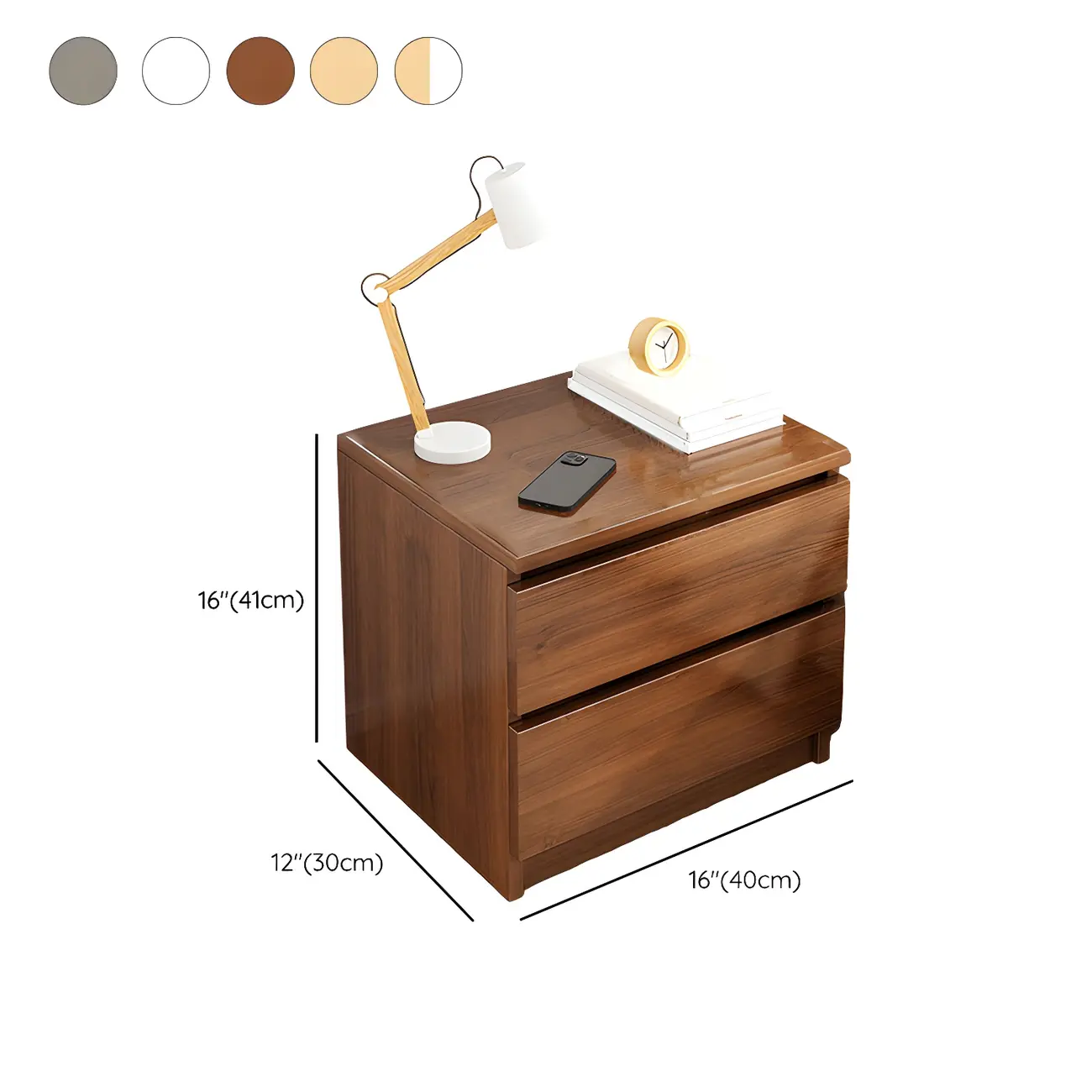 Modern Wood White Bedside Nightstand Drawer Storage #size | homeyfad