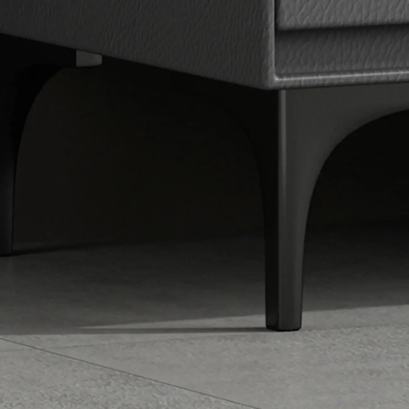 Modern Stone Top Faux Leather 2-Drawer Nightstand Image - 13