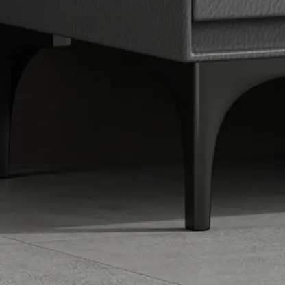 Modern Stone Top Faux Leather 2-Drawer Nightstand Image - 13