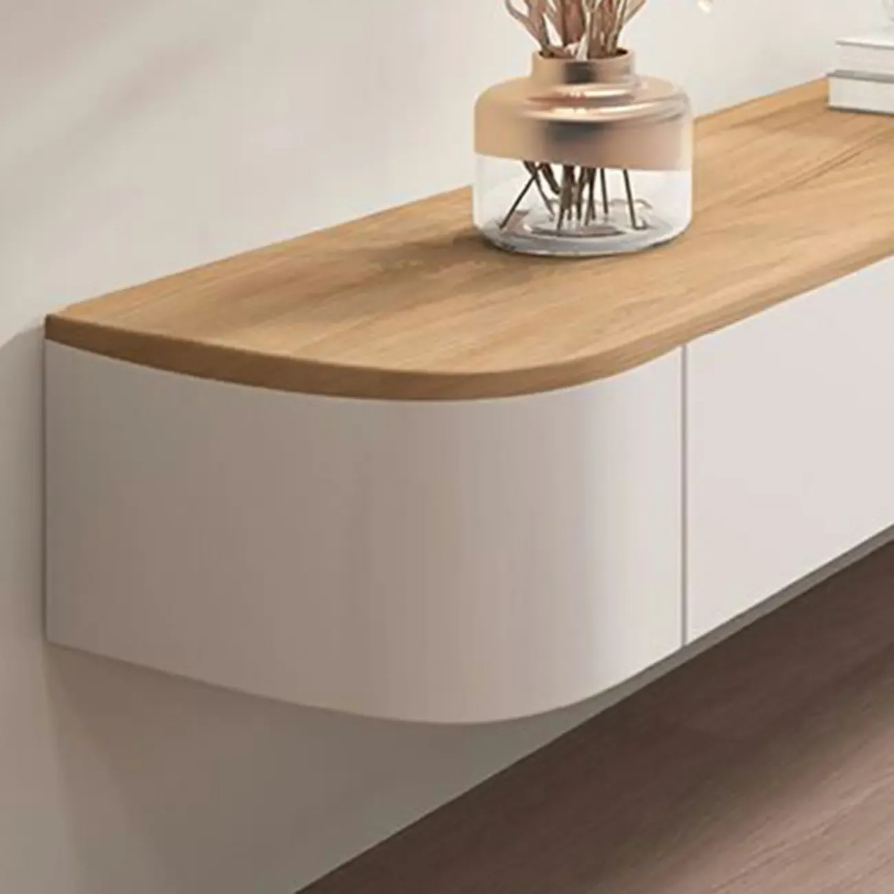Traditional Wooden Mueble Flotante Para TV Stand with Drawers Image - 9