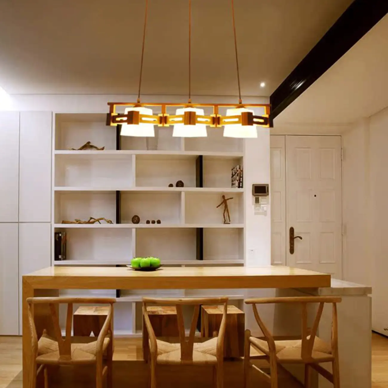 Adjustable Large Wood LED Pendant Light Image - 3 | homeyfad