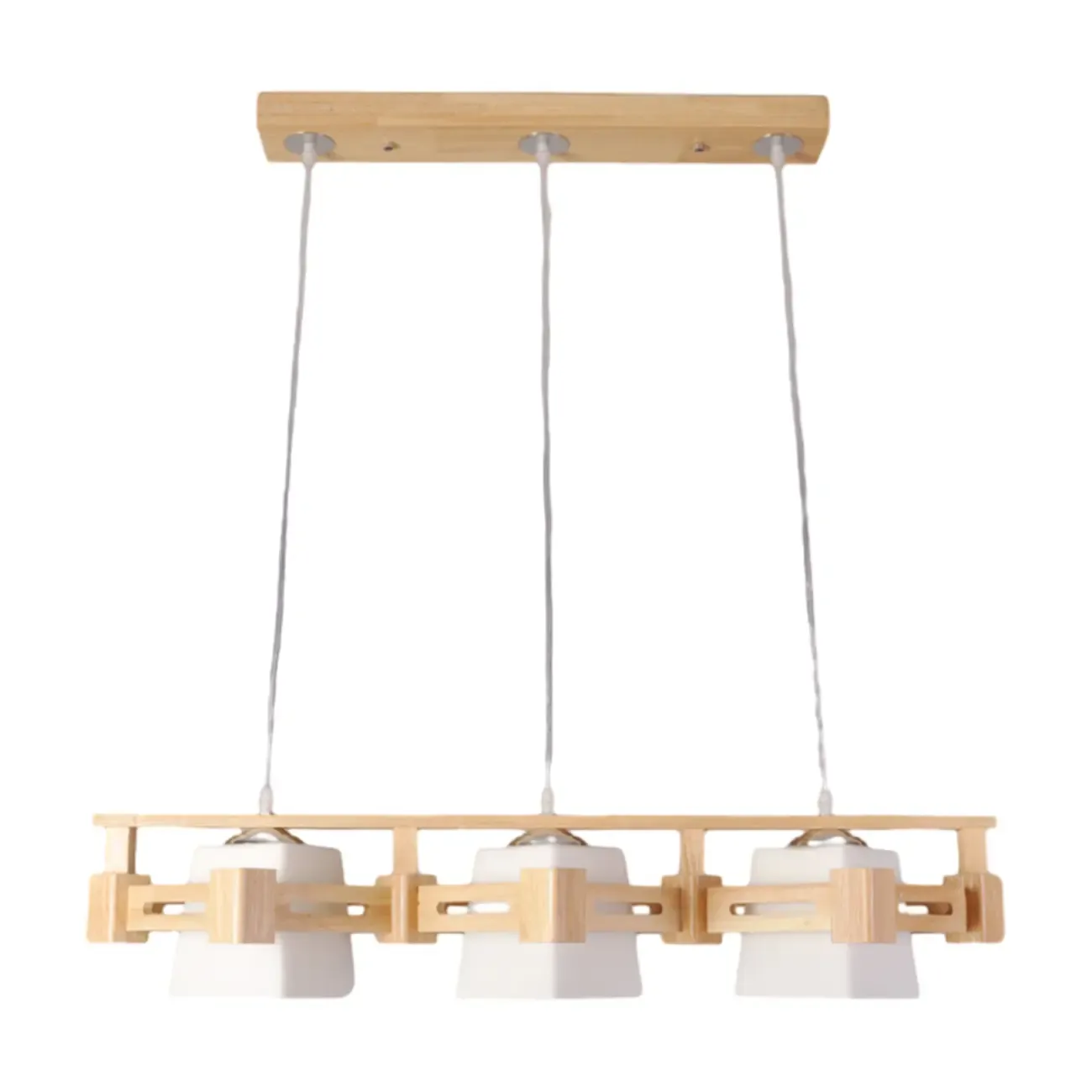 Adjustable Large Wood LED Pendant Light Image - 5