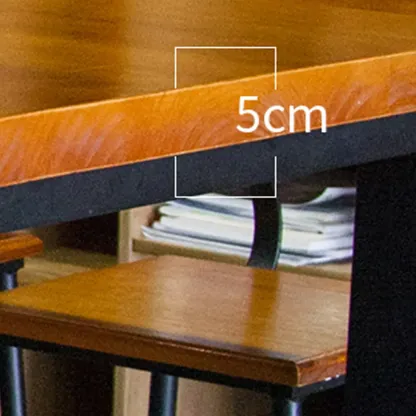 Industrial Brown Wood Black Iron 4-Leg Rectangular Bar Tables Image - 6