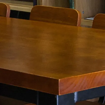 Industrial Brown Wood Black Iron 4-Leg Rectangular Bar Tables Image - 8