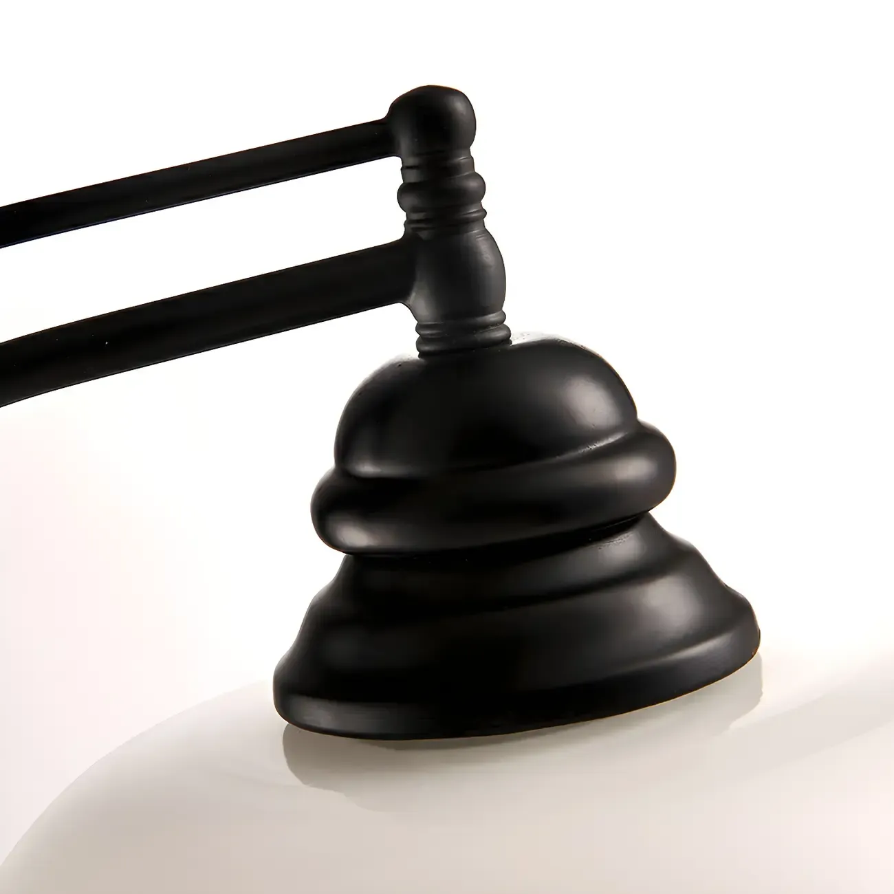 Vintage Rustic Black Metal Standing Floor Lamp with Glass Floral Shade