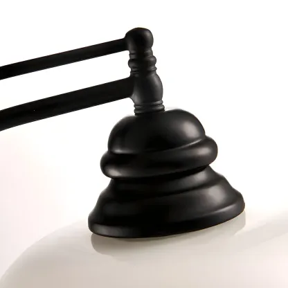 Vintage Rustic Black Metal Standing Floor Lamp with Glass Floral Shade