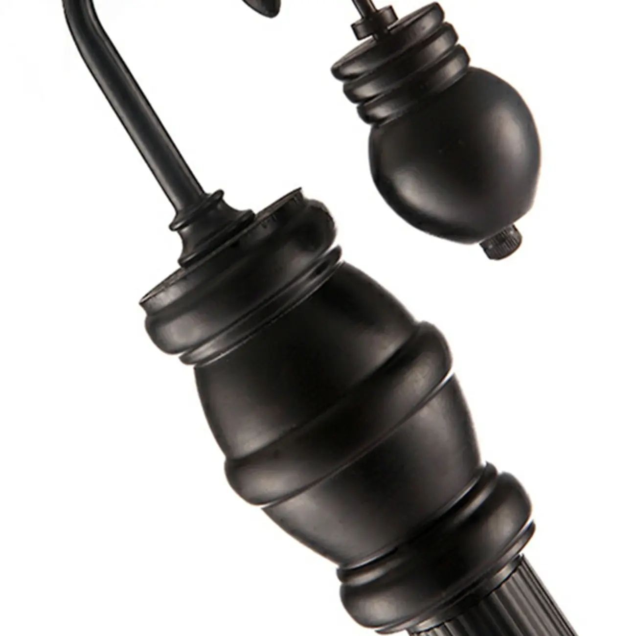 Vintage Rustic Black Metal Standing Floor Lamp with Glass Floral Shade | homeyfad