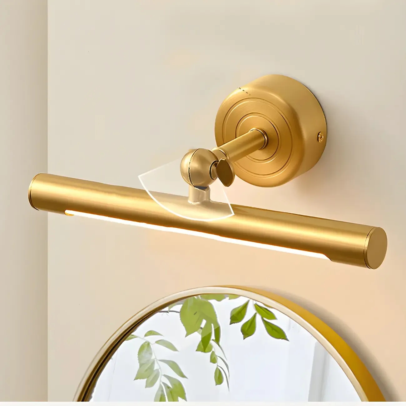 Stylish Gold Metal Tube Vanity Light with Warm LED for Bathroom Image - 3