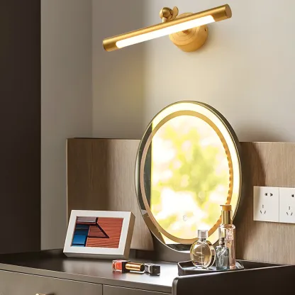 Stylish Gold Metal Tube Vanity Light with Warm LED for Bathroom Image - 1