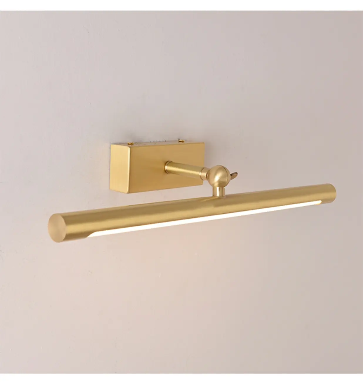 Stylish Gold Metal Tube Vanity Light with Warm LED for Bathroom Image - 6 | homeyfad