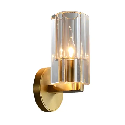 Elegant Metal Vanity Light with Crystal Shade for Bathroom Image - 5