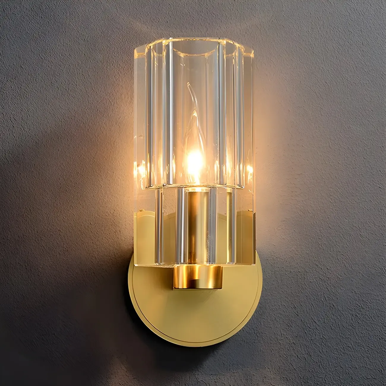 Elegant Metal Vanity Light with Crystal Shade for Bathroom Image - 6