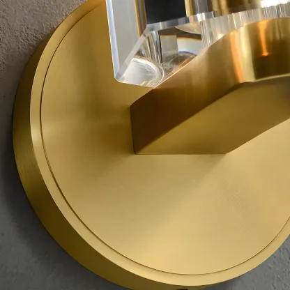 Elegant Metal Vanity Light with Crystal Shade for Bathroom Image - 9