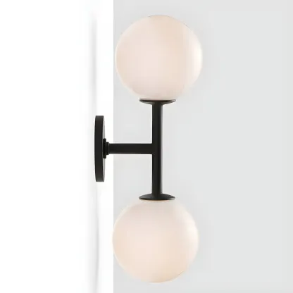 Modern 2-Light Up Down Globe Glass Vanity Light