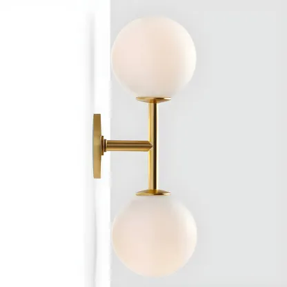 Modern 2-Light Up Down Globe Glass Vanity Light