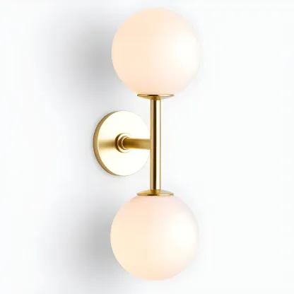 Modern 2-Light Up Down Globe Glass Vanity Light