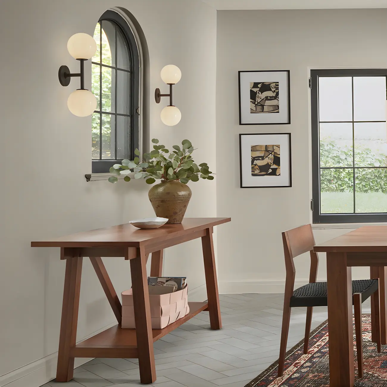 Modern 2-Light Up Down Globe Glass Vanity Light | homeyfad