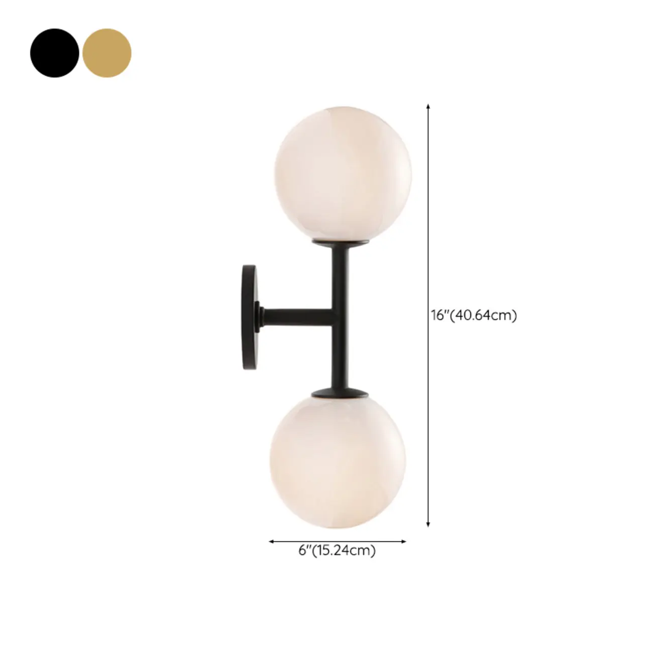 Modern 2-Light Up Down Globe Glass Vanity Light | homeyfad