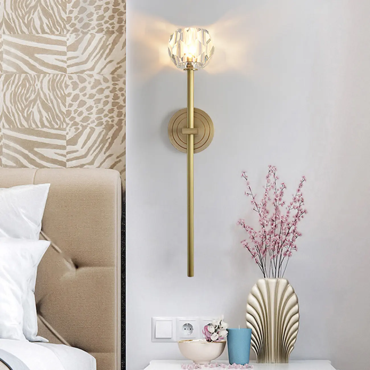 Modern Gold Crystal Vanity Light for Bathroom Wall Image - 4 | homeyfad