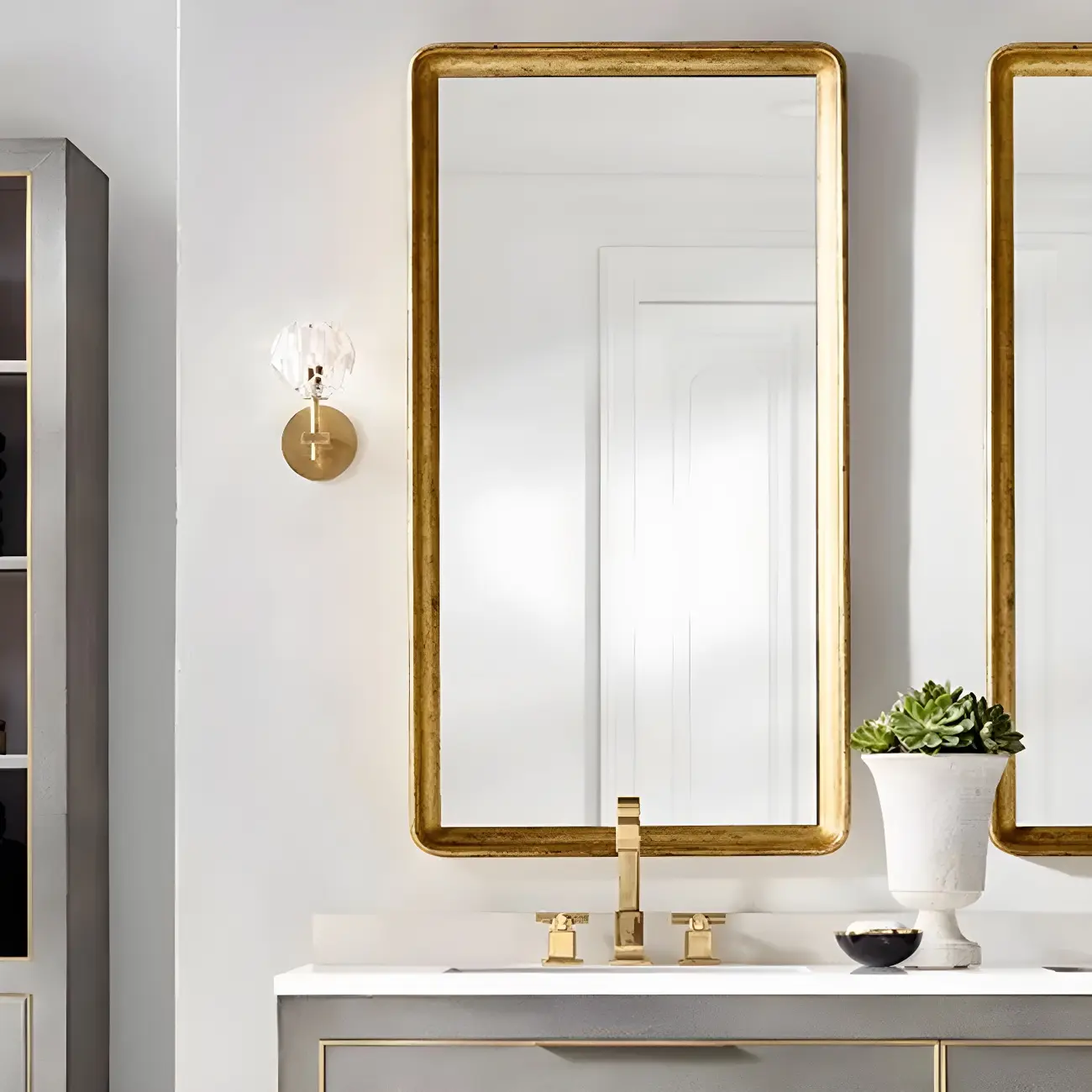 Modern Gold Crystal Vanity Light for Bathroom Wall Image - 1 | homeyfad