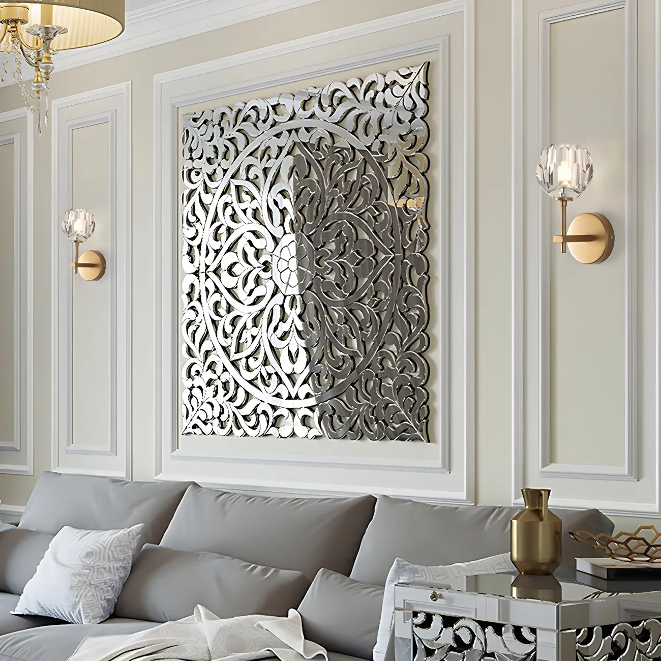 Modern Gold Crystal Vanity Light for Bathroom Wall Image - 5 | homeyfad