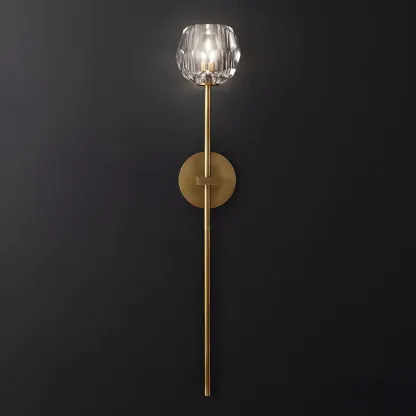 Modern Gold Crystal Vanity Light for Bathroom Wall Image - 9