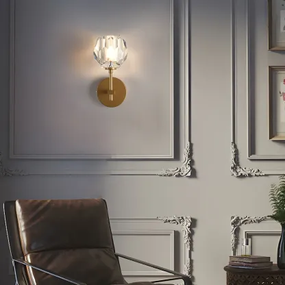 Modern Gold Crystal Vanity Light for Bathroom Wall Image - 14