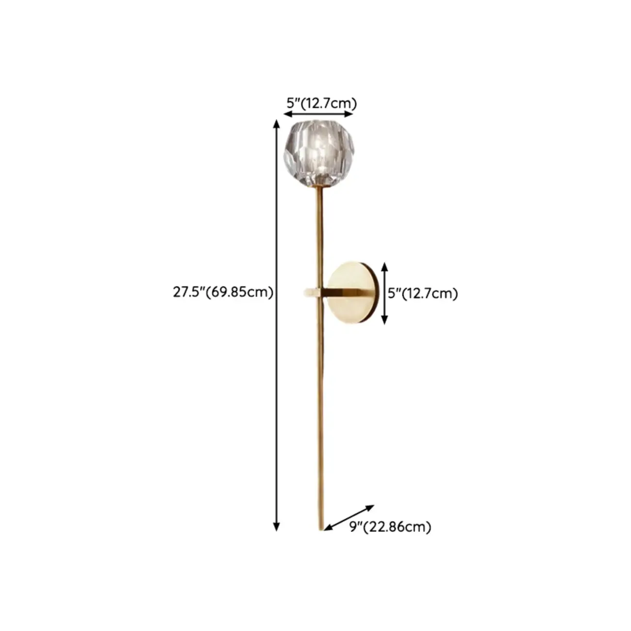 Modern Gold Crystal Vanity Light for Bathroom Wall Image - 16