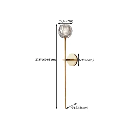 Modern Gold Crystal Vanity Light for Bathroom Wall Image - 16