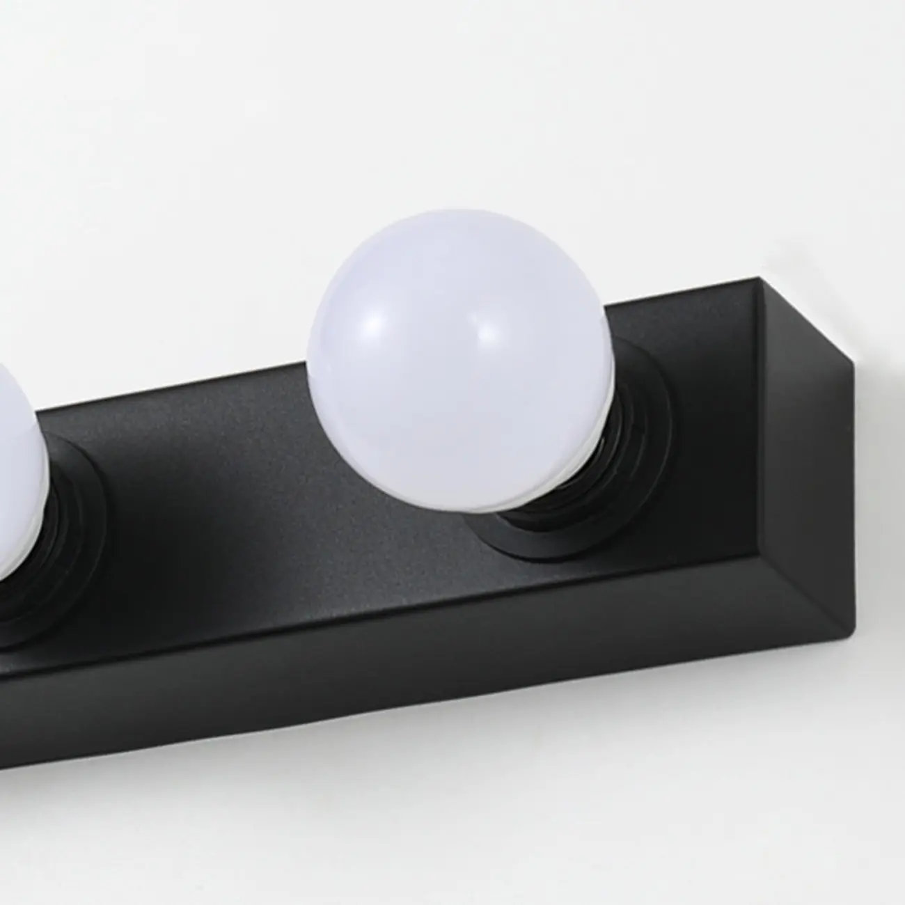 Modern Metal Straight Globe Vanity Light in Black for Bathroom Image - 9 | homeyfad