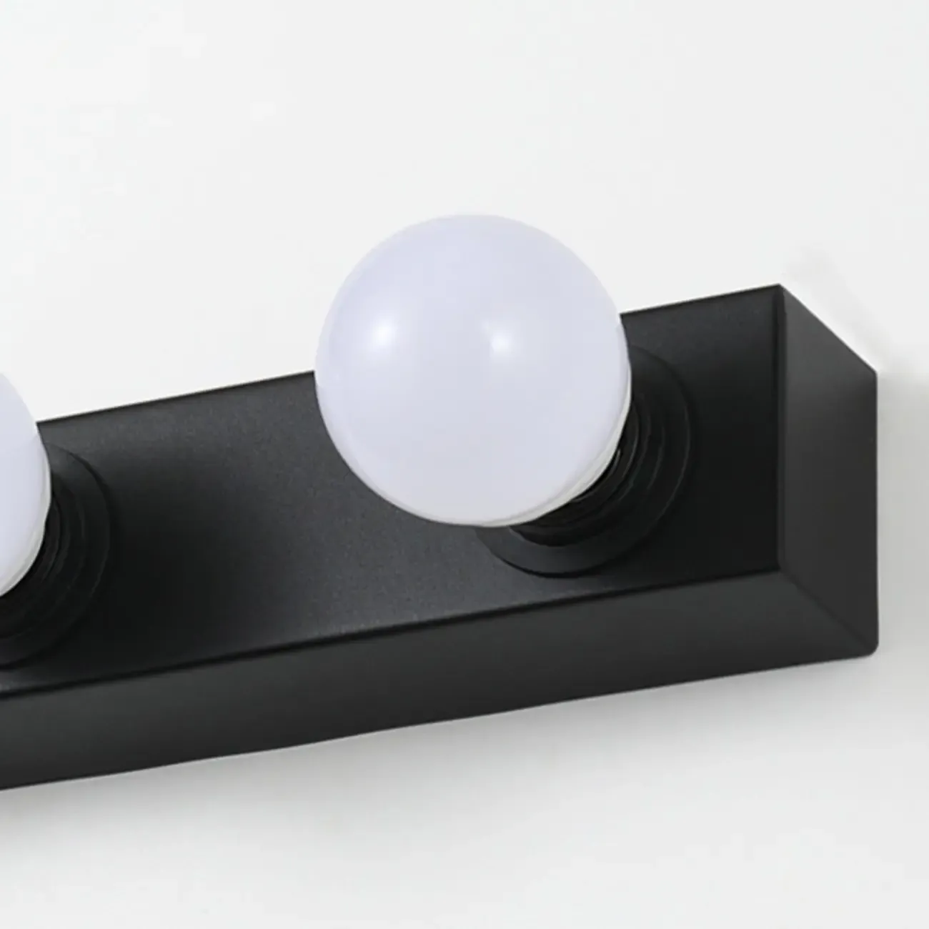 Modern Metal Straight Globe Vanity Light in Black for Bathroom Image - 9