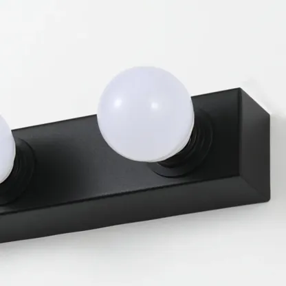 Modern Metal Straight Globe Vanity Light in Black for Bathroom Image - 9