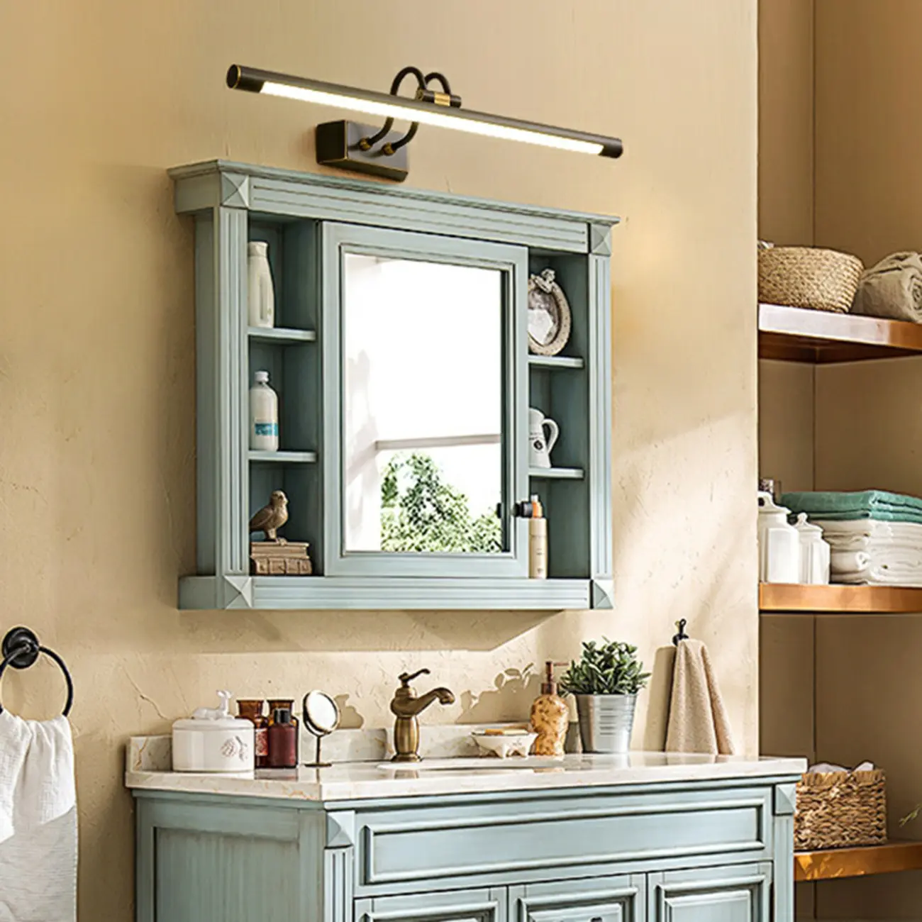 Classic Metal Tube Vanity Light with Integrated LED for Bathroom Image - 2 | homeyfad