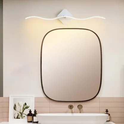 Modern Metal Wave Vanity Light with Integrated LED for Bathroom Image - 1