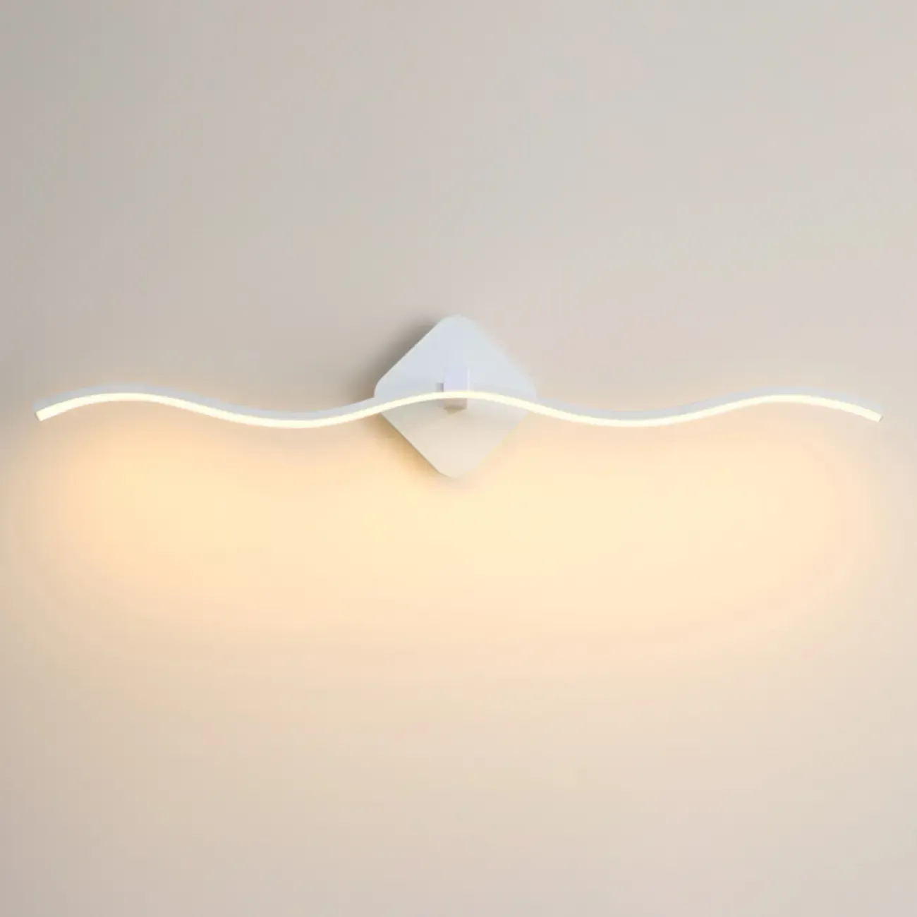 Modern Metal Wave Vanity Light with Integrated LED for Bathroom Image - 7