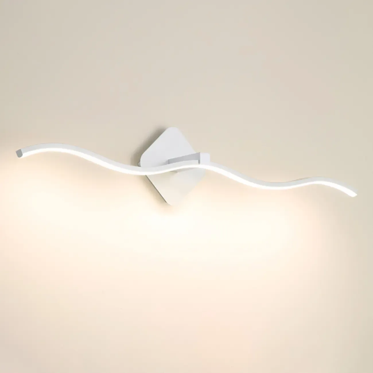 Modern Metal Wave Vanity Light with Integrated LED for Bathroom Image - 9