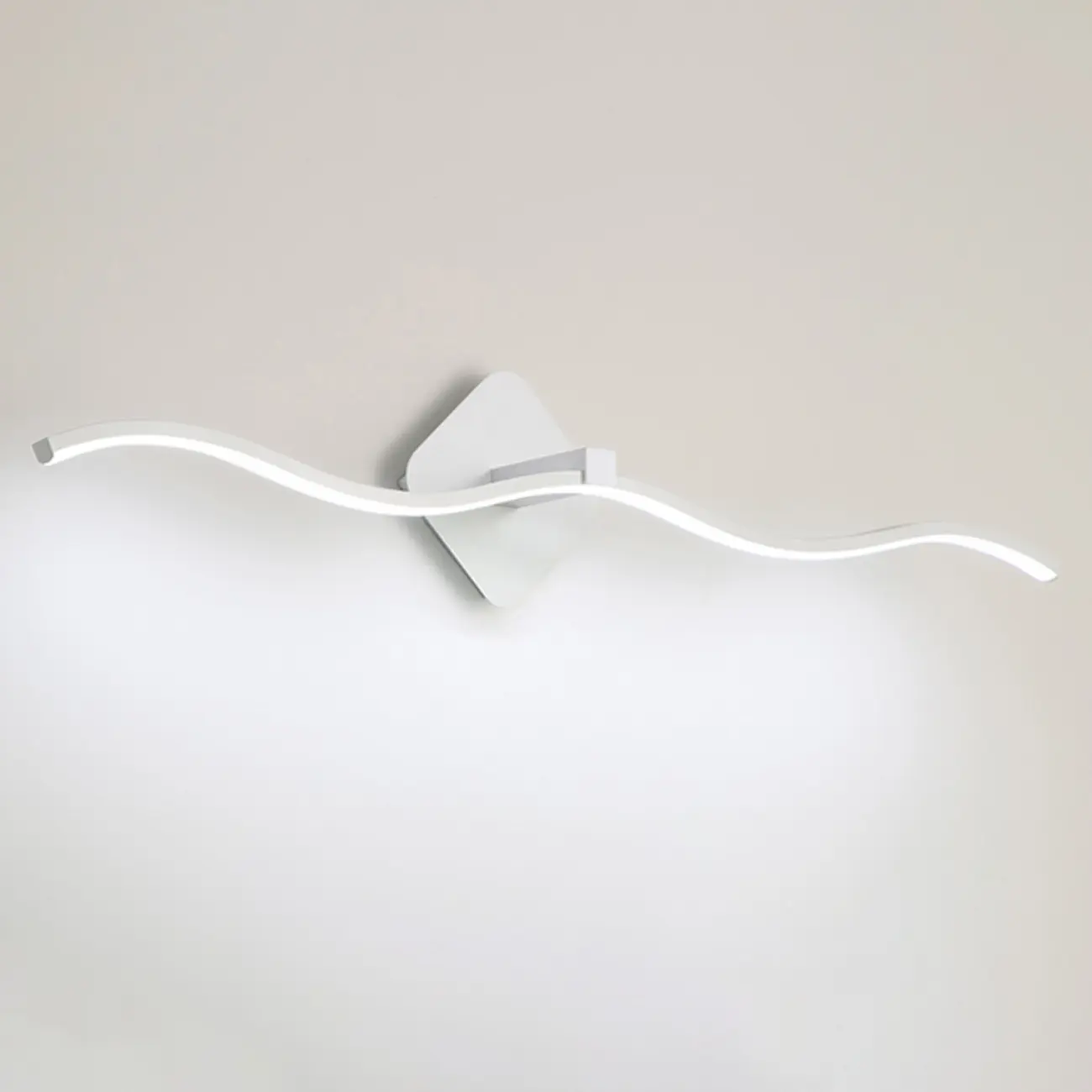 Modern Metal Wave Vanity Light with Integrated LED for Bathroom Image - 10 | homeyfad