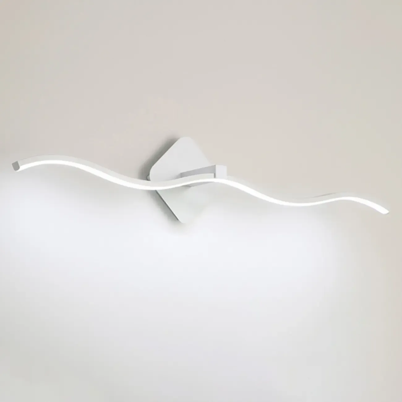 Modern Metal Wave Vanity Light with Integrated LED for Bathroom Image - 10