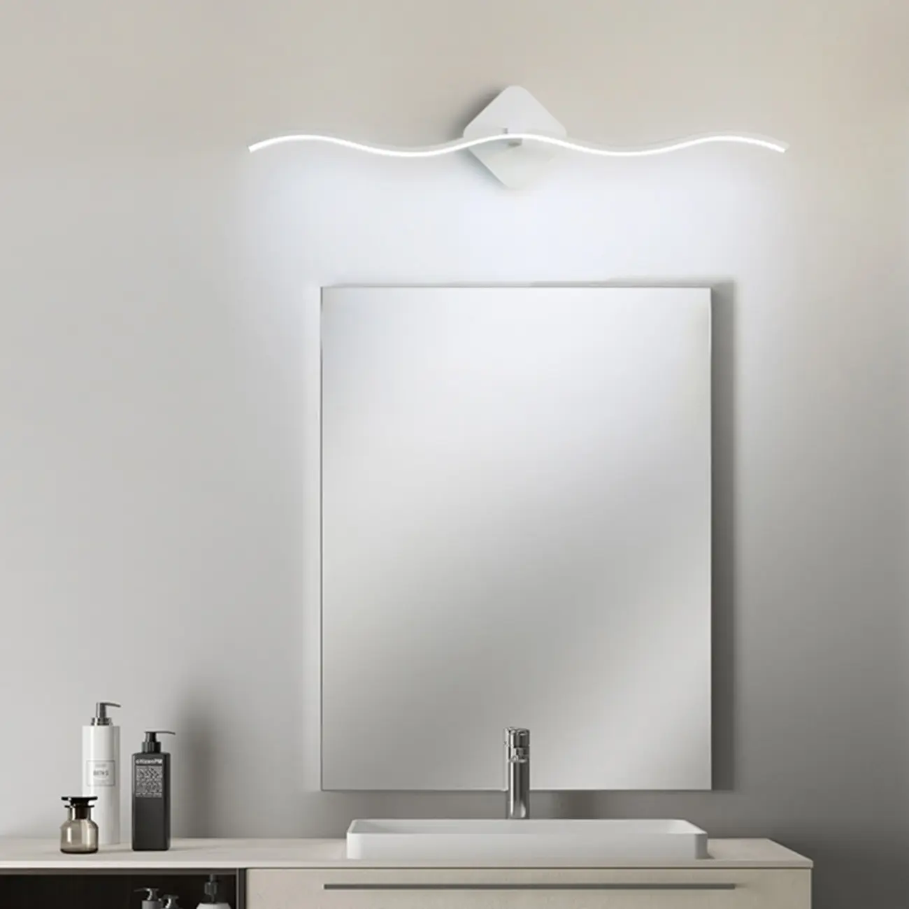 Modern Metal Wave Vanity Light with Integrated LED for Bathroom Image - 14 | homeyfad