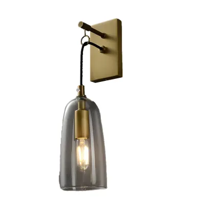 Gold Geometric Vanity Light with Clear Glass Shade