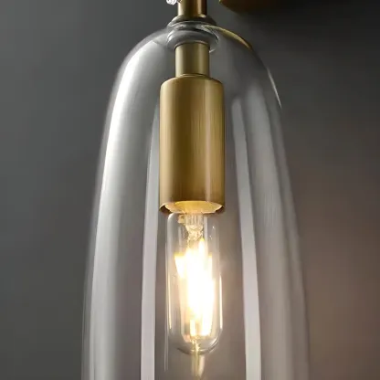 Gold Geometric Vanity Light with Clear Glass Shade