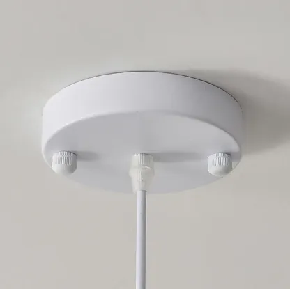 Modern White Tier Fabric Drum Chandelier with Adjustable Height Image - 12