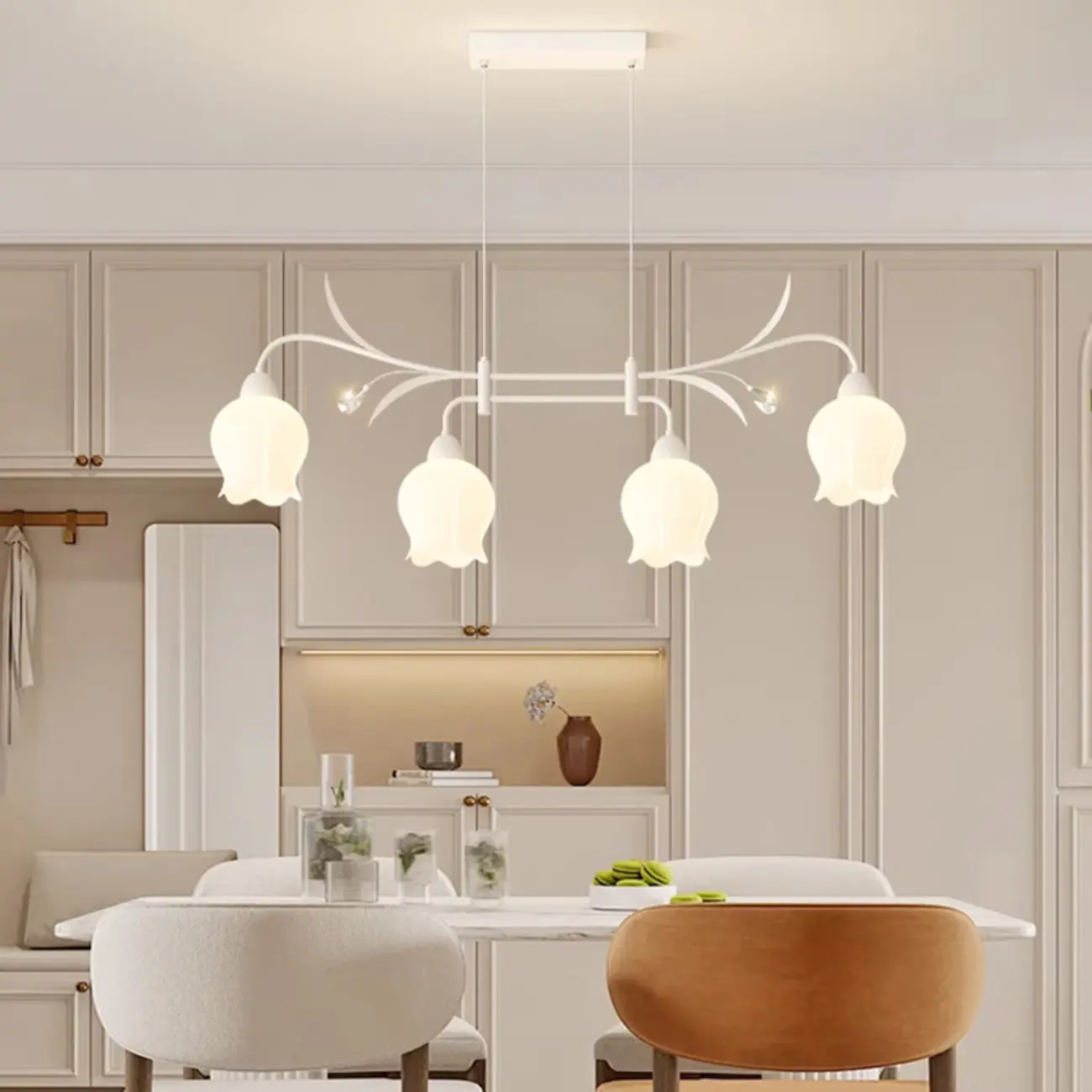 Modern Large Green Glass Bell Pendant Lights for Kitchen Image - 2 | homeyfad