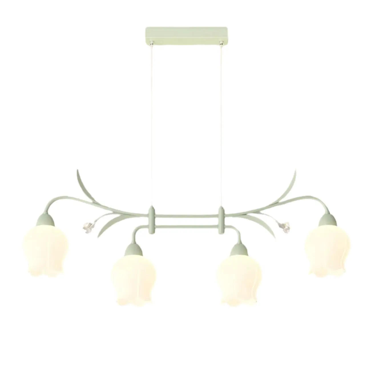 Modern Large Green Glass Bell Pendant Lights for Kitchen Image - 5 | homeyfad