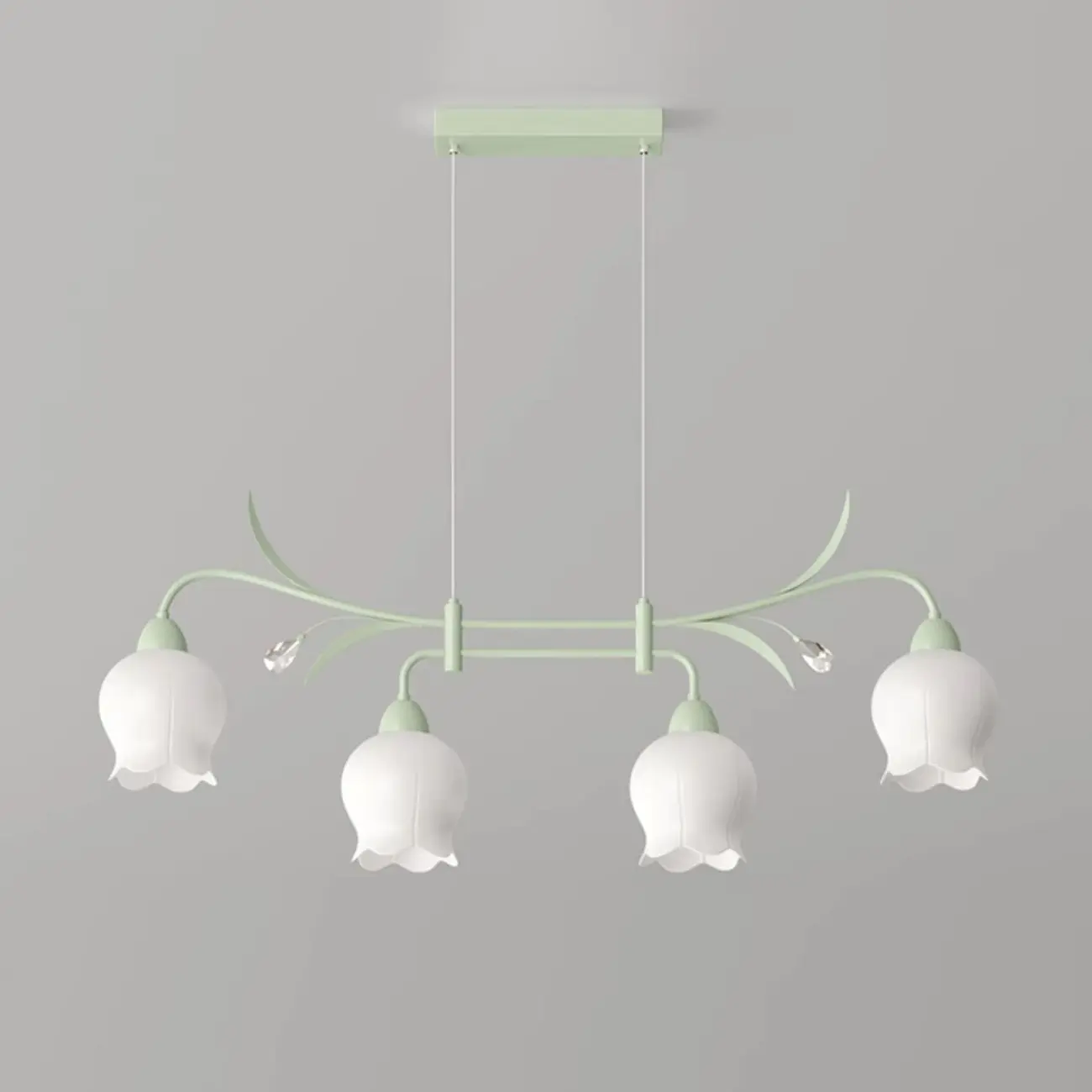 Modern Large Green Glass Bell Pendant Lights for Kitchen Image - 7 | homeyfad