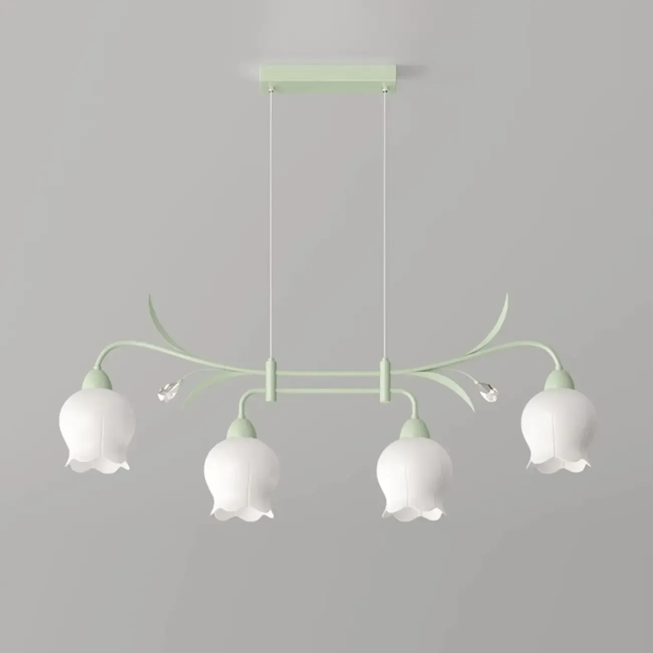 Modern Large Green Glass Bell Pendant Lights for Kitchen Image - 7